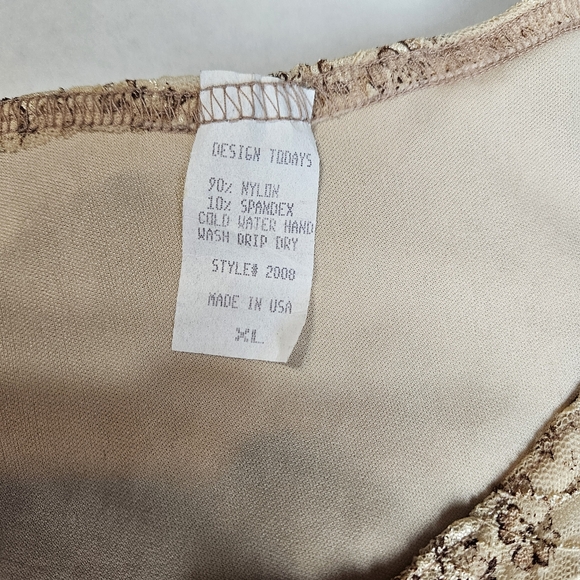 Designs Today's Women Elegant Lace Beige/Gold Dress/Jacket Size XL - Picture 12 of 16